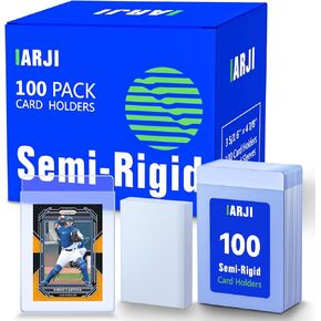 100ct Semi Rigid Card Holders & 100ct Card Sleeves for Trading, PSA, SGC, BGS, CSG Graded Card Submissions, Baseball Card Protectors