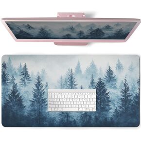 AQQA Floral Large Desk Pad,Cute Cat Desk Mat for Desktop,Non-Slip PU Leather Mouse Pad, Waterproof Laptop Computer Keyboard Mat,Table Protector Blotter Mat for School Office Home 31.5" x 15.7"