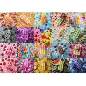 Rainbow Popsicle Puzzles for Adults 1000 Pieces, Summer Fruit Ice Cream Collage Jigsaw Puzzle, Colorful Dessert Food Theme Impossible Challenging Puzzles for Adults