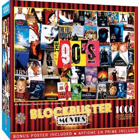 MasterPieces 1000 Piece Jigsaw Puzzle for Adults - 90's Blockbusters - 19.25"x26.75" - Bold Team Colors - Age 14+