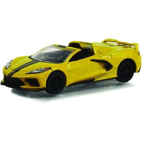Greenlight 68010-A Showroom Floor Series 1 - 2022 Chevy Corvette C8 Convertible - Accelerate Yellow Metallic 1:64 Scale Diecast