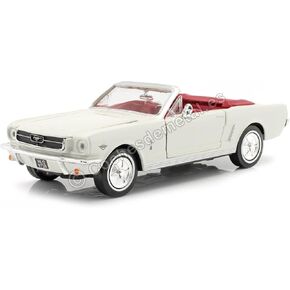 Motormax 1964 1/2 Ford Mustang Convertible White with Red Interior James Bond 007 "Goldfinger (1964) Movie James Bond Collection Series 1/24 Diecast Model Car