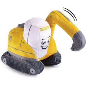 Plush Creations Excavator Toy Figure, Plush Construction Stuffed Truck, Interactive Excavator Truck Toy for Toddlers