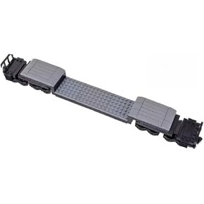 MOC City Creative Building Set – Train Base Wheels, Low-Loader Truck & Railway Tracks DIY Kit (Compatible with Technical Parts 92339, 92088, 4025) (2PCS Train Base)