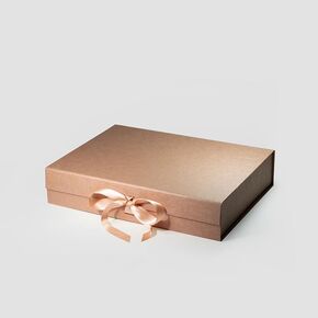 Geoto 13"x10"x2.75" A4 Shallow Size Luxury Rigid Foldable Magnetic Closure Collapsible Gift Packaging Boxes(Navy Blue)