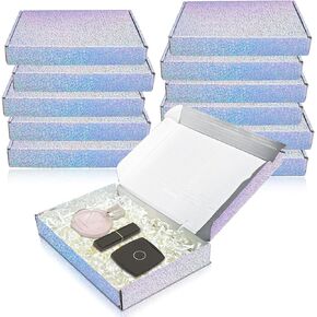 20 Pack holographic mailer box 7x5x1.18 Inches, Gift Boxes Multipack for Party Favors, Wedding, Birthday, Baby Shower, Christmas, Thanksgiving