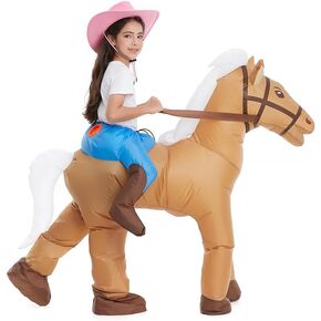 HSCTEK Child Inflatable Horse Ride On Costume