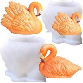 XMOX Flamingo Pair Resin Molds 2 Pack 3D Animal Silicone Molds for Resin Candles Soap Making Reusable DIY Craft Molds for Wax Cement Crafts Tropical Home Decor Wedding Gift