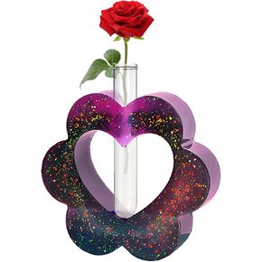 Heart Resin Silicone Mold,Flower Heart ShapeVase Resin Casting Molds for Hydroponic Plants, Valentine's Day Table Decorations, Home Decorations