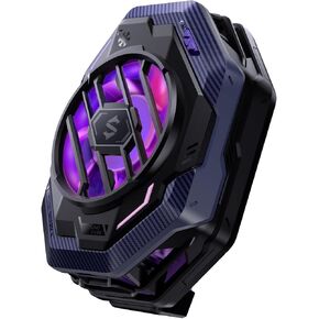 مبرد الهاتف، مروحة تبريد الهاتف Black Shark FunCooler 4 Pro RGB Ligh، التطبيق، أوضاع تبريد ذكية للألعاب ودفق الفيديو وقيادة السيارة مشعاع الهاتف المحمول 27 وات لهواتف iPhone وAndroid مقاس 2.59-3.46 بوصة in Kuwait