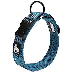 WINHYEPET True Love Dog Collar Reflective Sandwich Lining Nylon Webbing Comfortable and Safe Adjustable Buckle Convenient Used for Walking for Samll/Medium/Large Neck Ring TLC5011(Red,M)