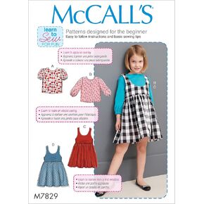 McCall Pattern Company McCall's M7829 Learn Girl's Shirt and Jumper Sewing Patterns, Sizes 2-5