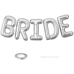 40 inch BRIDE Balloons Bachelorette, White Bride Balloons for Bachelorette Party Decorations, Giant Wedding Foil Balloon Letter Banner for Wedding Engagement Bride To Be Party