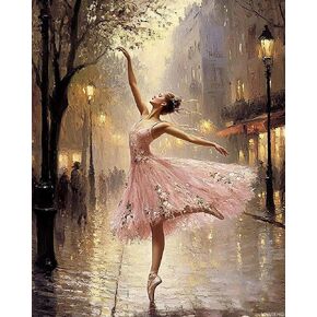 VNUIEHG Paint by Numbers Kit for Adults Beginners, Dancing Ballet Acrylic Adult Paint by Number Kits on Canvas, Dancing Ballet Digital Oil Number Painting Kits for Home Decor Gift 16" W x 20" L