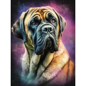 Diamond Art Painting Kits for Adults,Dog Lovers English Mastiff(1) 5D Diamond Art Kits for Beginner DIY Diamond Dots Crystal Craft Kits for Home Wall Decor 11.8x15.7 inch