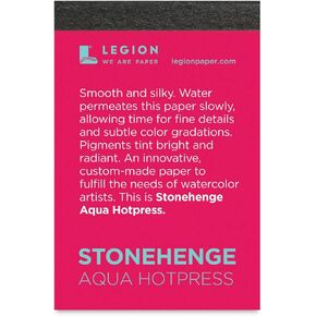 Legion Stonehenge Aqua Mini Pad - Hot Press, 2-1/2" x 3-3/4", 140 lb, 10 Sheets