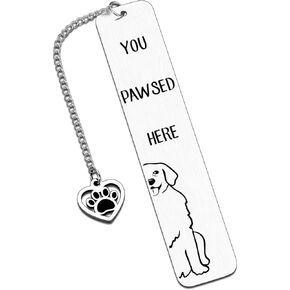 Golden Retriever Gifts Dog Bookmark, Dog Themed Gifts Reading Accessories for Book Lovers, Dog Mom Dad Birthday Christmas, Metal Book Markers for Women Men, Pet Owner Page Marker Reading List Bookmark