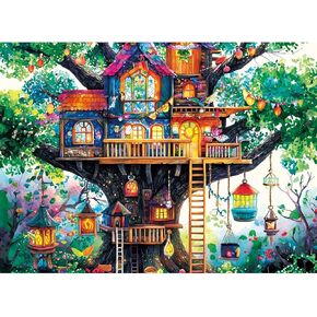 500 Piece Puzzles for Adults,Magical Tree House Puzzle for Kids Teen Adults,Recycled Paper Unique Fun Cool Jigsaw Puzzle 500 Pieces,Challenging Family Game Gift for Friends Men Women Seniors,20.5*15In