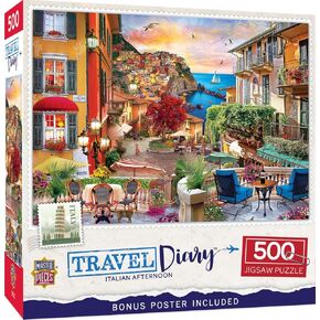 MasterPieces Italian Afternoon 500 Piece Jigsaw Puzzle Adults Youths Family - Italy Travel Theme - 15"x21"