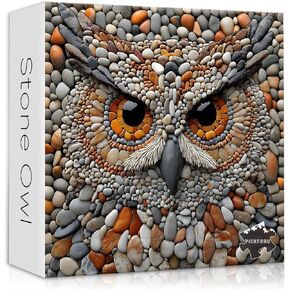 PICKFORU Owl Puzzles for Adults 1000 Pieces, Stone Bird Jigsaw Puzzles Hard, Unique Difficult Impossible Puzzle Challenging for Adults