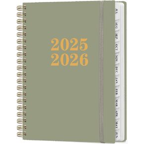 Planner 2025-2026 - Academic Year Planner from July 2025 to June 2026, Weekly & Monthly Planner Spiral Bound with 12-Month Tabs, Inner Pocket, 6.25" x 8.5", Black