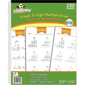 Channie’s One Page A Day Double Digit Multiplication Math Practice Blank Template, 250 Loose Pages Ream, Grades 3rd, 4th, and 5th, Size 8.5" x 11"