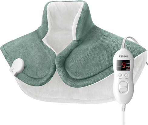 RENPHO Heating Pad for Neck and Shoulders and Back, Christmas Birthday Gifts for Women Men Mom Dad, FSA HSA Eligible, Electric Weighted Heated Pad for Pain Relief, ETL Certified, 19"x24" Gray in Saudi Arabia