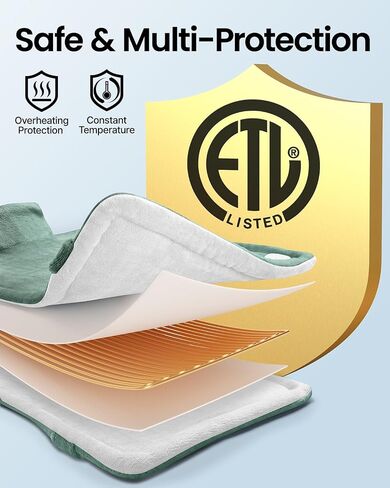 RENPHO Heating Pad for Neck and Shoulders and Back, Christmas Birthday Gifts for Women Men Mom Dad, FSA HSA Eligible, Electric Weighted Heated Pad for Pain Relief, ETL Certified, 19"x24" Gray in Saudi Arabia
