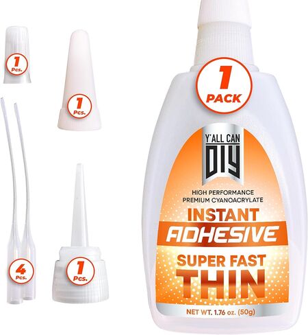 Y'allCanDiy Super Leather Glue 2 Pk x 0.7 Oz (20g) - Adhesive for Purses, Upholstery, Sofas, Furniture. Heavy Duty Waterproof Glue for Leathercraft & More, Compatible with Aerosol Adhesive Accelerator in Kuwait