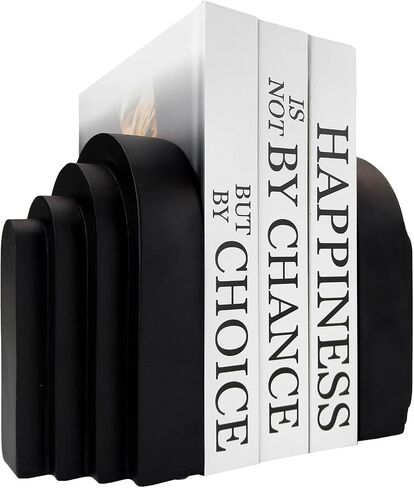 Heavy Duty Book Ends for Shelves, Decorative Book Stopper for Shelves, Resin Decor Bookends for Heavy Books, Modern Home Decor Aesthetic Book Ends Aesthetically Pleasing Layered Arch Design, Set of 2 in Saudi Arabia