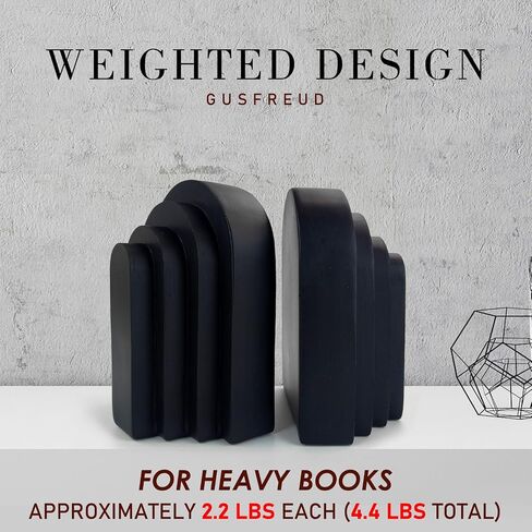 Heavy Duty Book Ends for Shelves, Decorative Book Stopper for Shelves, Resin Decor Bookends for Heavy Books, Modern Home Decor Aesthetic Book Ends Aesthetically Pleasing Layered Arch Design, Set of 2 in Saudi Arabia