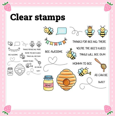 2024-2025 Stamps and Dies Christmas Stamps for Card Making,Christmas Stamps and Dies Set for DIY Various Festivals Album Scrapbooking Birthdays Greeting Card (Bees((Stamps and Dies) in Saudi Arabia