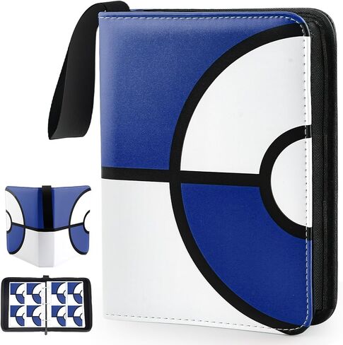 Card Binder 4 Pocket ، حامل بطاقة التداول يناسب 400 بطاقة مع 50 من الأكمام القابلة للإزالة ، حامل ألبوم كبير السوائل ومقاومة للماء لجامع بطاقات التداول ، ألبوم بطاقة مجموعة محمولة للبطاقات in Kuwait