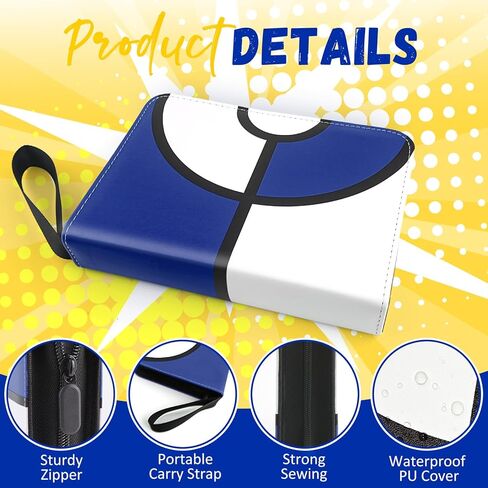 Card Binder 4 Pocket ، حامل بطاقة التداول يناسب 400 بطاقة مع 50 من الأكمام القابلة للإزالة ، حامل ألبوم كبير السوائل ومقاومة للماء لجامع بطاقات التداول ، ألبوم بطاقة مجموعة محمولة للبطاقات in Kuwait