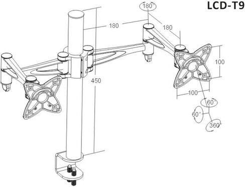 OSD Audio TSM-T13 Home and Office Single Arm Extended Desk Mount for 17-inch to 37-inch Monitor in Saudi Arabia