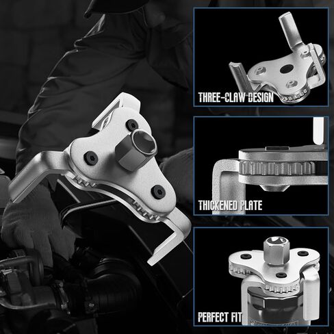 Universal Oil Filter Wrench Adjustable, from 2-1/2 inch to 4.5 inch 3 Jaw Oil Filter Removal Tool Set, Efficiency 2 Way Oil Filter Wrench in Kuwait