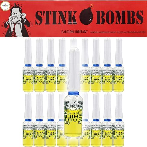The Dreidel Company Hilarious Stink Vials Prank Kit - 3-Pack of Nasty Odor Glass Bottles for Epic Jokes (6-Pack (18 Vials)) in Saudi Arabia