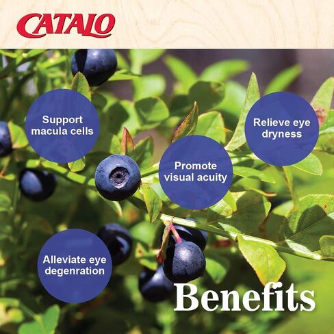 CATALO Advanced Bilberry Eye Formula - 60 Capsules, Premium Eye Care for Vision Sharpness, Discomfort Relief, and Redness Reduction, Clinically Proven with Bilberry & Vegetarian DHA, Made in USA in Saudi Arabia