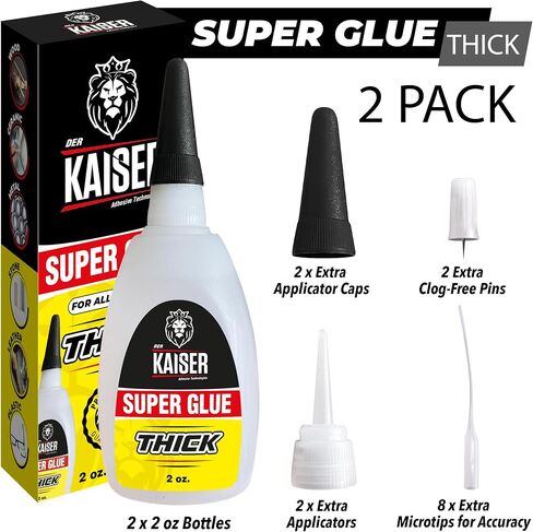 Thick Cyanoacrylate (CA) Super Glue – 2 oz Bottle – Gap-Filling Adhesive for Wood, Stone, Ceramic, and DIY Repairs in Kuwait