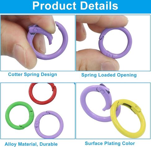 Zorfeter 40PCS Round Spring O Rings, Trigger Spring Snap Clip Keyring Buckle Hooks, DIY Accessories for Keychains/Bag/Purse/Handbag in Saudi Arabia