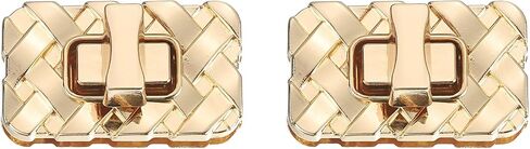 uxcell 2Pcs Twist Turn Lock Clasp, 1.38" x 0.79" Closures Lock Fasteners for Purse Aluminum Alloy Rectangle Bag Closure Clip Hardware Accessories for DIY Handbag Craft, Gold in Saudi Arabia