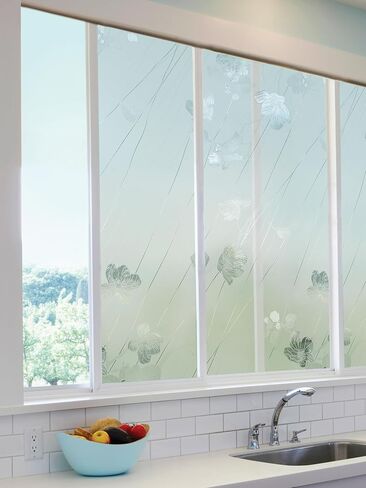 Artscape Floret | Window Privacy Film Textured Glass Pattern | Non-Adhesive & UV Protection | Easy to Apply & Removable | 24 x 36 inches | Made in USA in Saudi Arabia