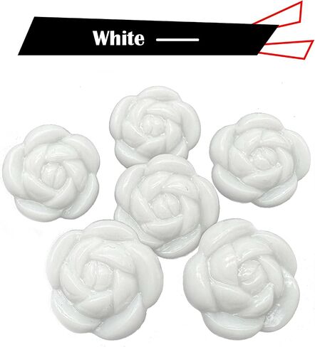 20Pcs Flower Buttons for Sewing,21mm Resin Camellia Sewing Buttons,Rose Flower Decorative Buttons for Clothing,Shirts,Skirts,Handmade DIY Crafts(1#Dimensional Pink White) in Saudi Arabia