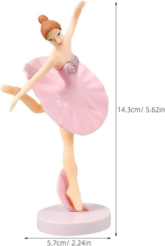 ERINGOGO 6Pcs Pink Ballerina Cake Decorations Set - Elegant Ballet Girl Figurines with Gauze Flower Toppers for Birthday Parties, Home Decor, and Table Decorations in Saudi Arabia