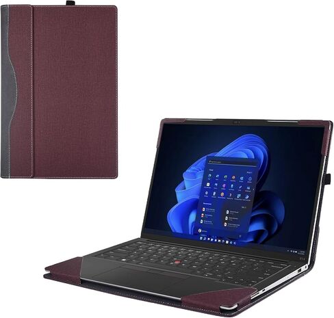 حالة تغطية الكمبيوتر المحمول لـ Lenovo ThinkPad P1 Gen 7 16inch [غير متوافق مع أي نموذج آخر] 2-في 1 PU كمبيوتر كمبيوتر محمول قابل للفصل (أسود) in Kuwait