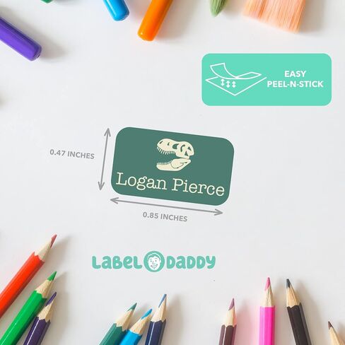 Label Daddy, Personalized Stickers Labels for Boys, Water Proof Labels for School, Suitable Tag Kids Items for Camping Trips and More, Extra Small Labels, Bear Design, 75 Ct in Saudi Arabia