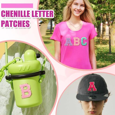 6 PCS CHENILLE LETTER STATES ، ملصقات رسائل لاصقة ذاتية لاصق بقع بريق للملابس والأكياس والنسيج (م ، ألوان مختلطة) in Kuwait