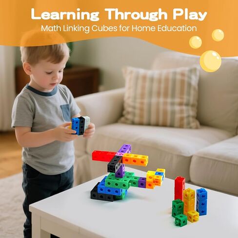مجموعة من 200 طفل يربطون مكعبات للرياضيات ، STEM Connecting Cubes Math Manipulatives Kids Counting Colls لمستلزمات التعلم في الفصول الدراسية لأطفال ما قبل المدرسة والابتدائية in Kuwait