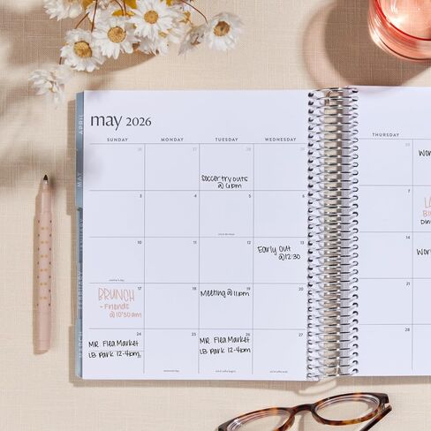 Erin Condren 18-Month Spiral Life Planner (Jul 2025 - Dec 2026), 7"x9" Weekly and Monthly Planner Calendar, 80 Lb. Text Weight Paper, Hexagon Covers, Hexagon Theme, Vertical Layout, Platinum Coil in Saudi Arabia
