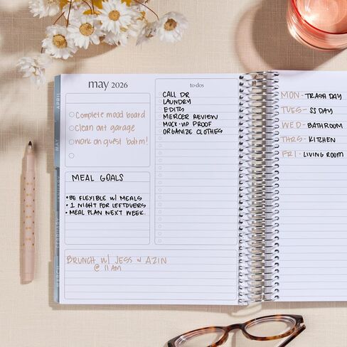 Erin Condren 18-Month Spiral Life Planner (Jul 2025 - Dec 2026), 7"x9" Weekly and Monthly Planner Calendar, 80 Lb. Text Weight Paper, Hexagon Covers, Hexagon Theme, Vertical Layout, Platinum Coil in Saudi Arabia